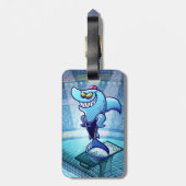 Swimmer Shark Bagagelabel (Achterkant verticaal)