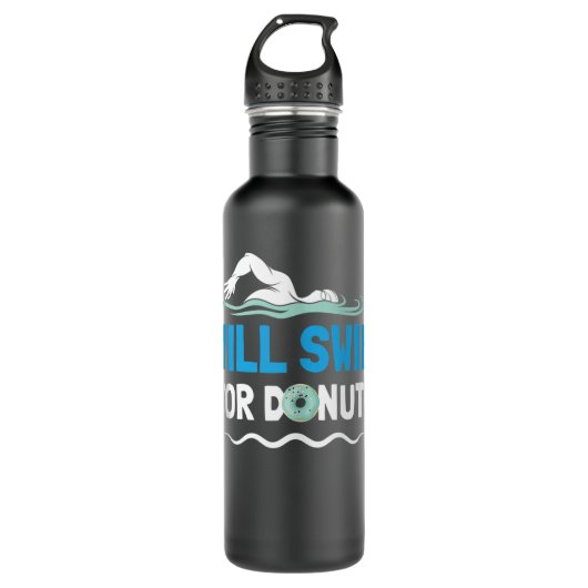 Swimmer zal zwemmen voor donuts die Funny Swim Q z Waterfles (Voorkant)