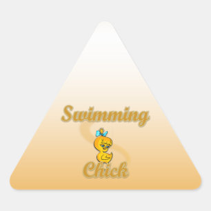 Swimming Chick Driehoek Sticker