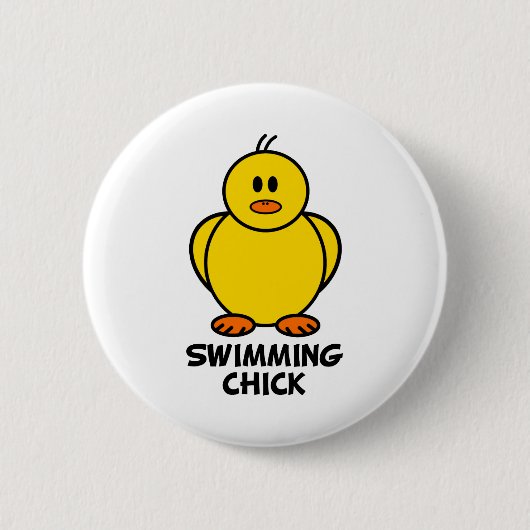 Swimming Chick Ronde Button 5,7 Cm (Voorkant)