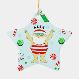 Swimming Christmas Collectible Keramisch Ornament