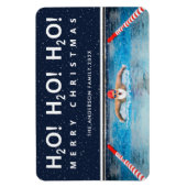 swimming Christmas foliday card Magneet (Verticaal)
