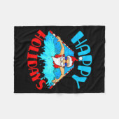 Swimming Christmas Santa Fleece Deken (Voorkant (Horizontaal))
