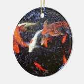 Swimming Koi Keramisch Ornament (Links)
