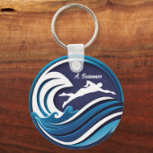 Swimming logo #2 Personalize with name Sleutelhanger (Voorkant)