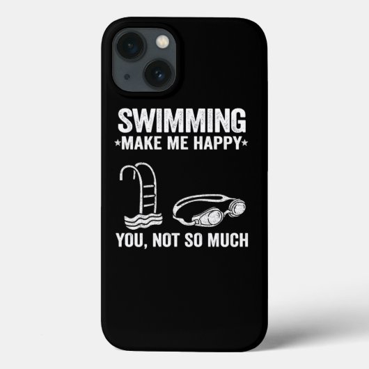 Swimming Make Me Happy Swimmer Team Gift Funny Case-Mate iPhone Case (Achterkant)
