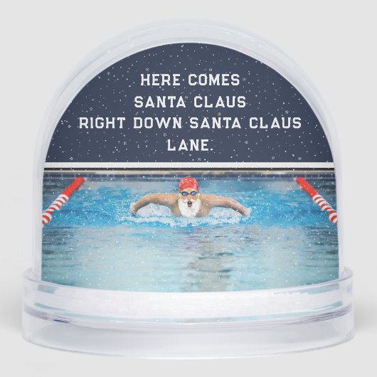 Swimming Swimmer Christmas Holiday Gift Snow Globe (Avant)