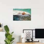 Swimming Walrus Poster (Thuiskantoor)
