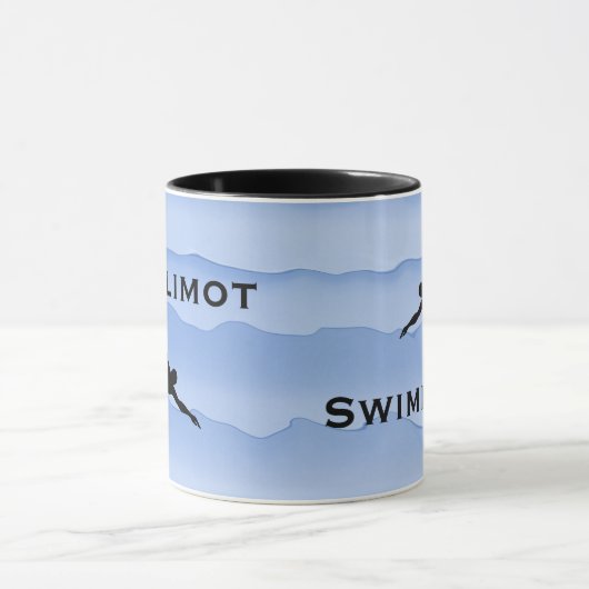 Swimming with Swimmer silhouettes and waves  Mok (Midden)