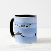Swimming with Swimmer silhouettes and waves  Mok (Voorkant links)