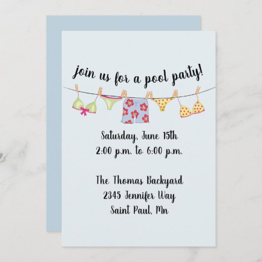 Swimsuit Kaart (Voorkant / Achterkant)