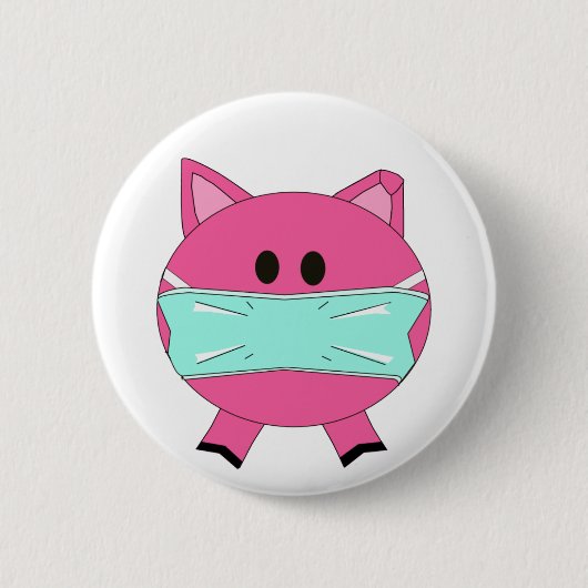 Swine Flu Badge Ronde Button 5,7 Cm (Voorkant)