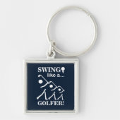 Swing als een golfer golf sleutelhanger (Voorkant)