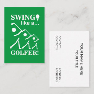 Swing als een golfinstructeur Golf Pro Visitekaartje