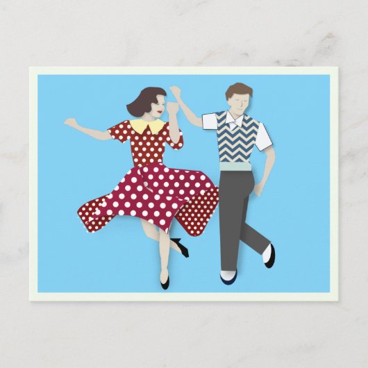 Swing Dance Couple Briefkaart (Voorkant)