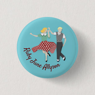 Swing Dance Couple Ronde Button 3,2 Cm
