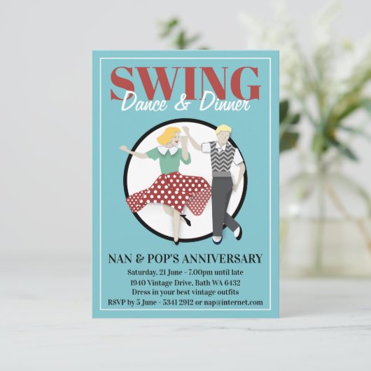 Swing Dance Kaart (Staand voorkant)