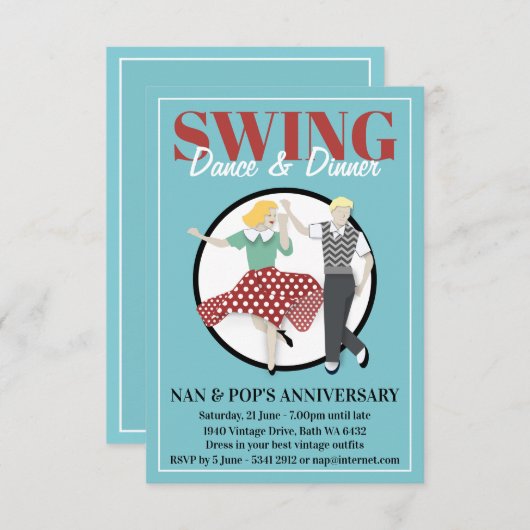 Swing Dance Kaart (Voorkant / Achterkant)