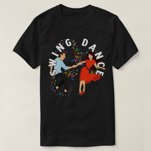 Swing Dance Musical Notes T-shirt (Design voorkant)