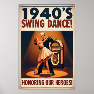 Swing Dance Saluut voor Service Poster