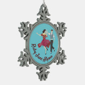 Swing Dance Tin Sneeuwvlok Ornament (Links)