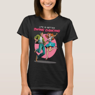 Swing Dancing 1950s Sock Hop Lindy Hop Dance T-shirt