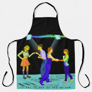 Swing dansers op muzieknotenvloer (L) Schort