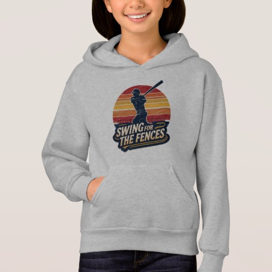 Swing for the Fences Retro Baseball Player Design (Devant)