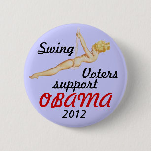 Swing kiezer voor Obama 2012 Ronde Button 5,7 Cm