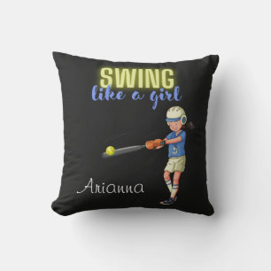 Swing like a Girl Softball Kussen
