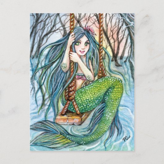 Swing - Mermaid Art Briefkaart (Voorkant)
