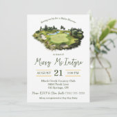 Swing On By, Baby shower met golfthema Kaart (Staand voorkant)