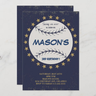 Swing on Over Baseball Anniversaire Invitation