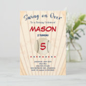 Swing on Over Baseball Anniversaire Invitation (Debout devant)