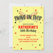 Swing On Over Softball Birthday Kaart (Voorkant)