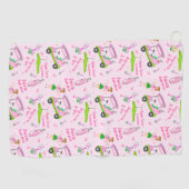 Swing Pink Golfer Breast Cancer Bewustheid Golfhanddoek (Horizontaal)