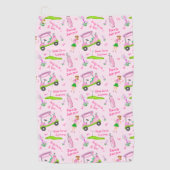 Swing Pink Golfer Breast Cancer Bewustheid Golfhanddoek (Voorkant)