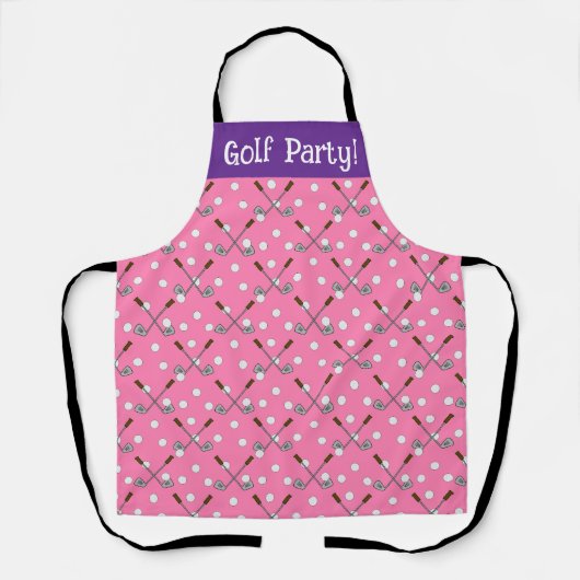 Swing & Sizzle: Roze Custom Golf Party Schort (Voorkant)