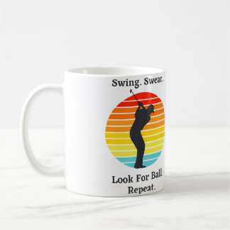 Swing Swear Look For Ball Repeat  Funny Vintage Go Koffiemok
