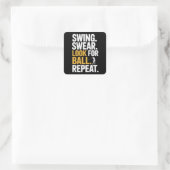 Swing Swear Look For Ball Repeat Golf Golfers Golf Vierkante Sticker (Tas)