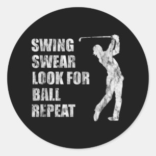 Swing Swear zoekt alle balkherhaling - Ronde Sticker