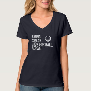 Swing Swear zoekt bal herhalen Funny Golf T-shirt