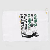 Swing with purpose. Play with heart. Golfhanddoek (Horizontaal)