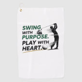 Swing with purpose. Play with heart. Golfhanddoek (Voorkant)