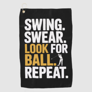 Swing Zweer Zoek Bal Herhaal Golf Golfers Golf Golfhanddoek