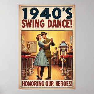 swingdansgroet voor militaire dienst poster