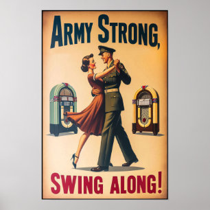 swingdansgroet voor militaire dienst poster