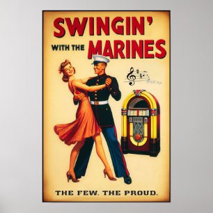 swingdansgroet voor militaire dienst poster