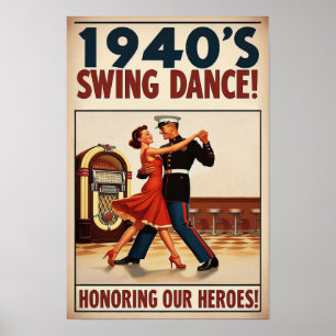  swingdansgroet voor militaire dienst poster