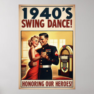  swingdansgroet voor militaire dienst poster
